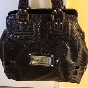 Vintage Guess Very large satchel in croc patent